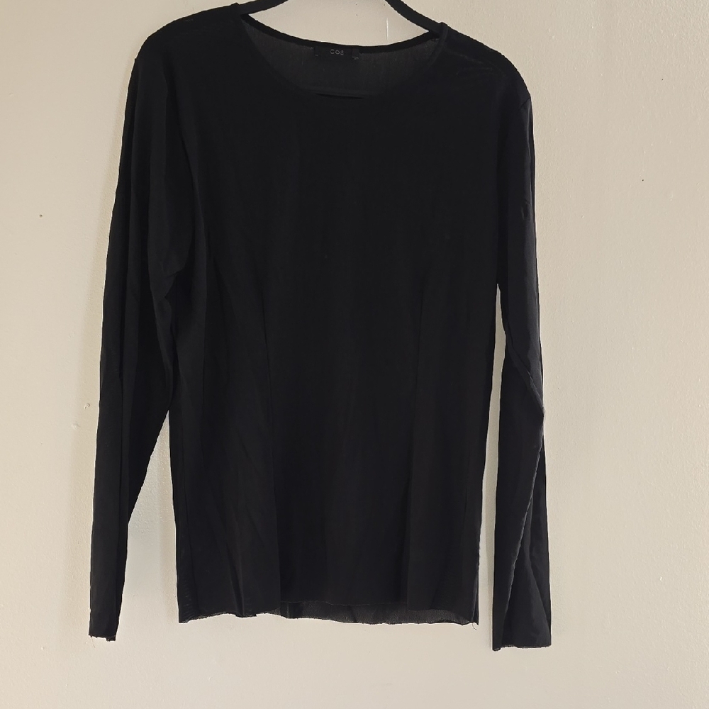 COS Black Long Sleeve Top